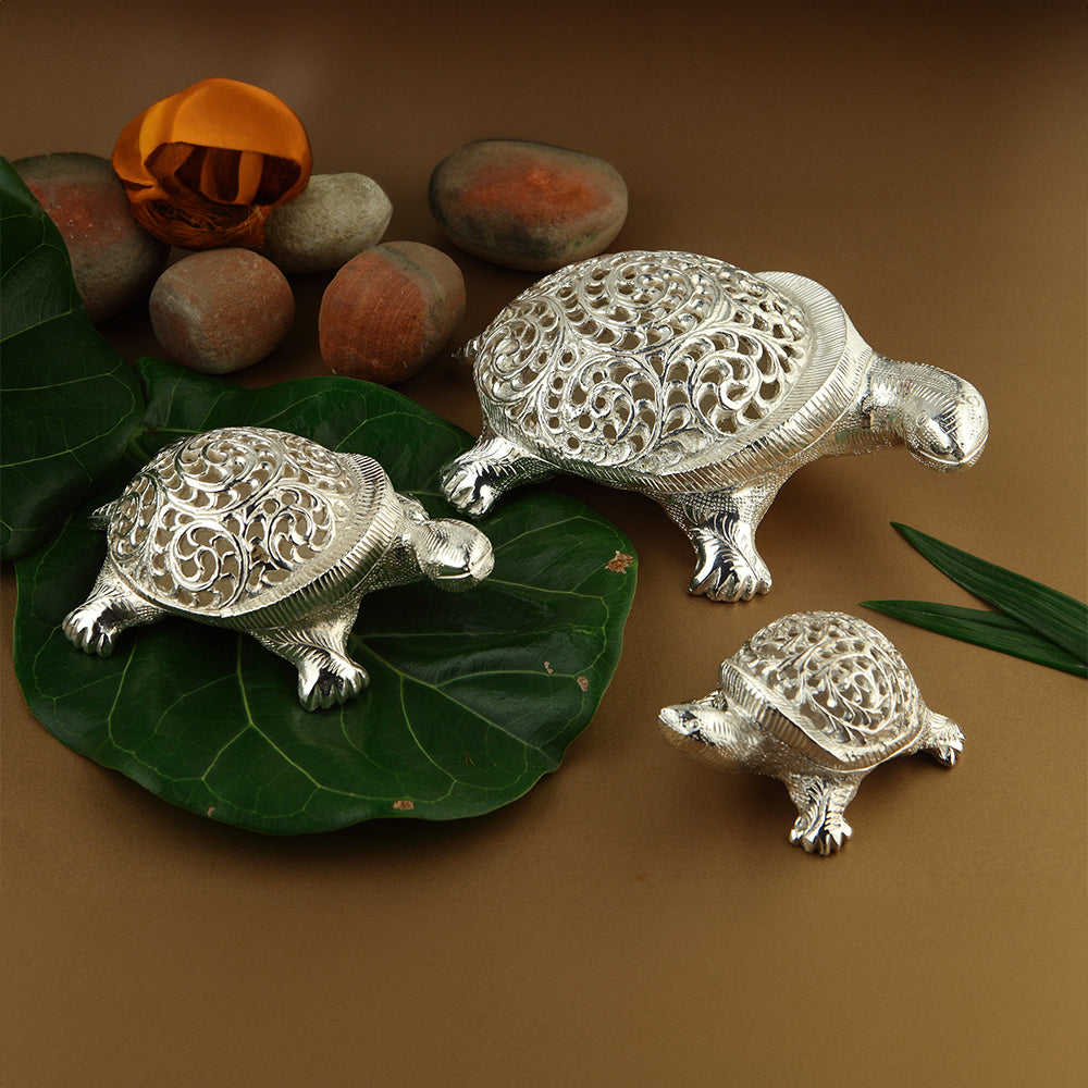 SILVER PLATED TORTOISE SET 3