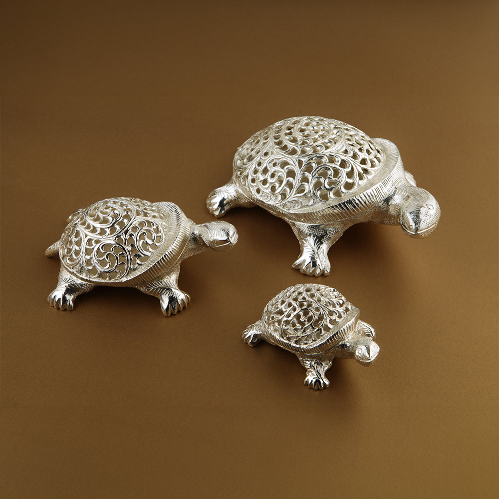 SILVER PLATED TORTOISE SET 3