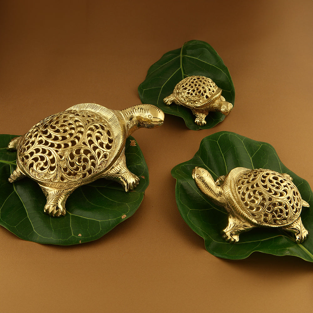 DECORATIVE BRASS TORTOISE SET OF 3