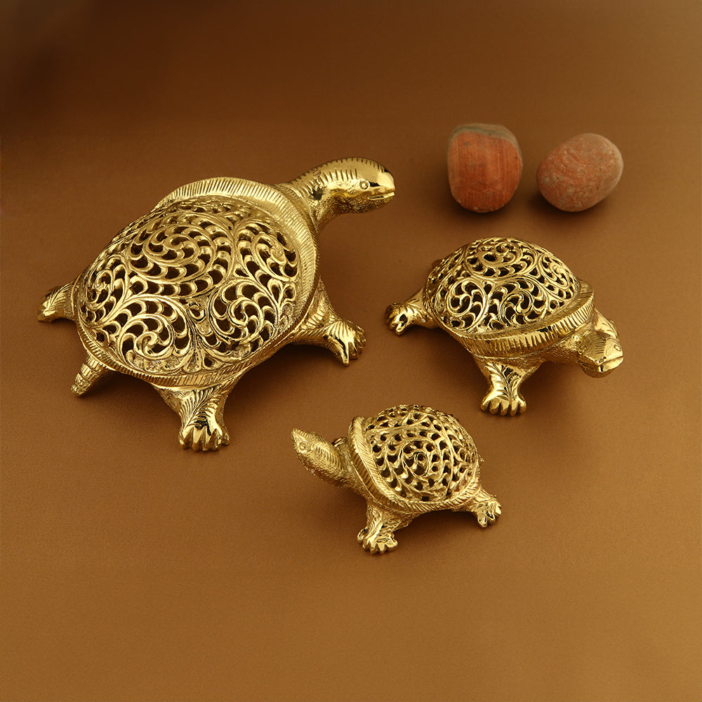 DECORATIVE BRASS TORTOISE SET OF 3