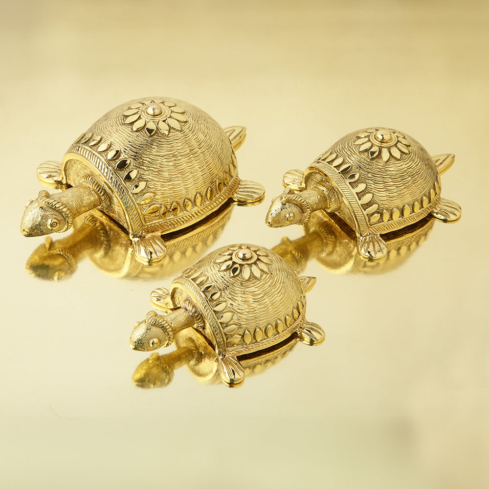 DECORATIVE BRASS TORTOISE SET OF 3