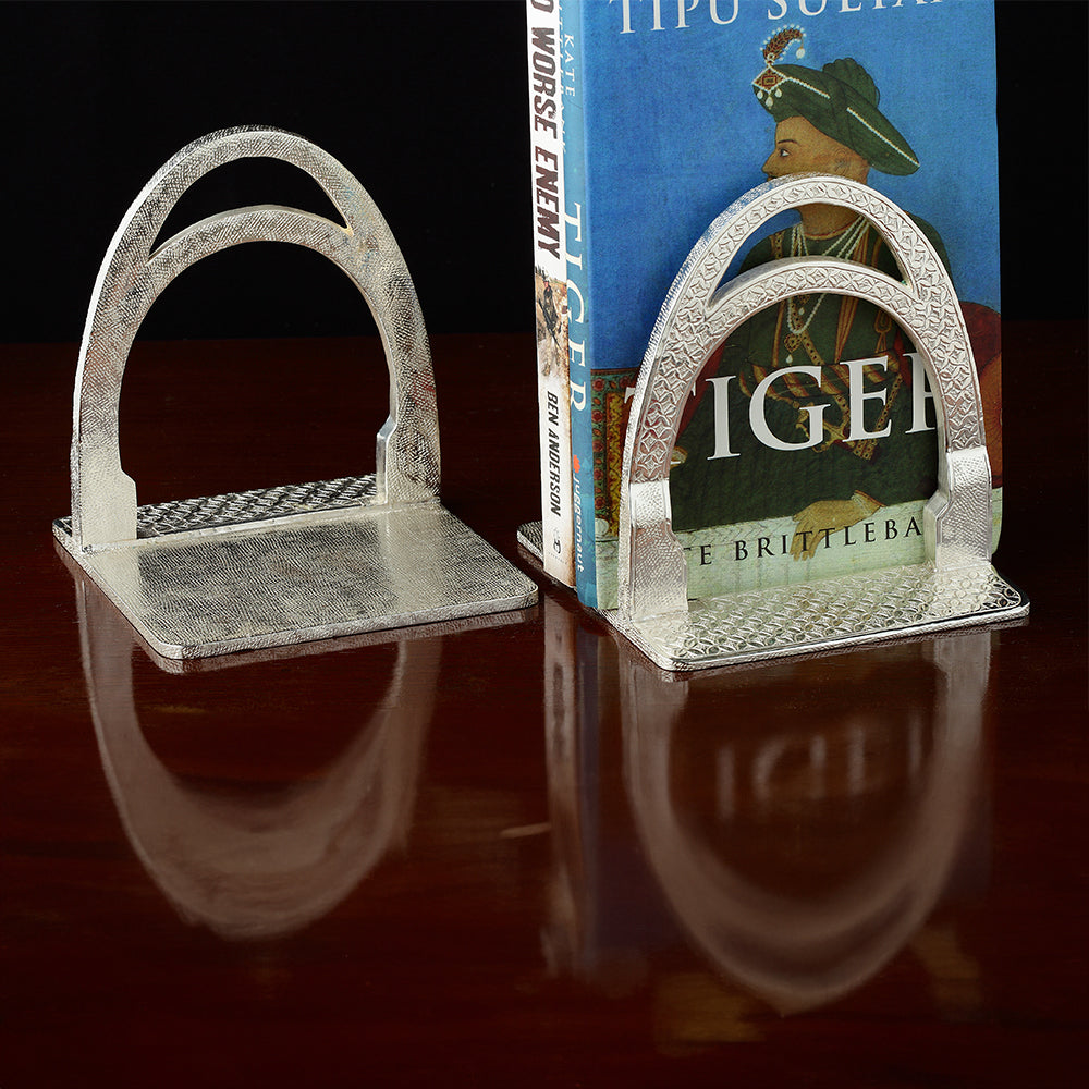 SILVER PLATED HORSESHOE BOOKEND