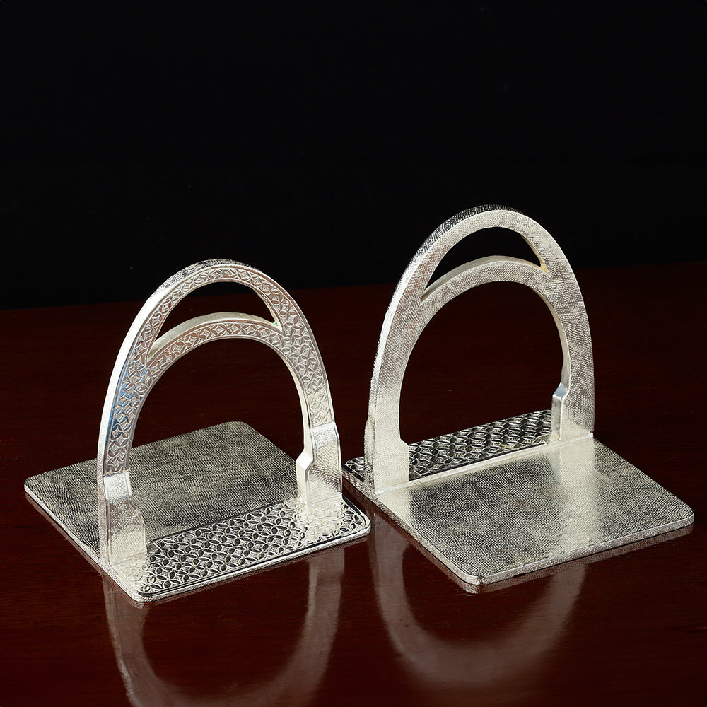 SILVER PLATED HORSESHOE BOOKEND