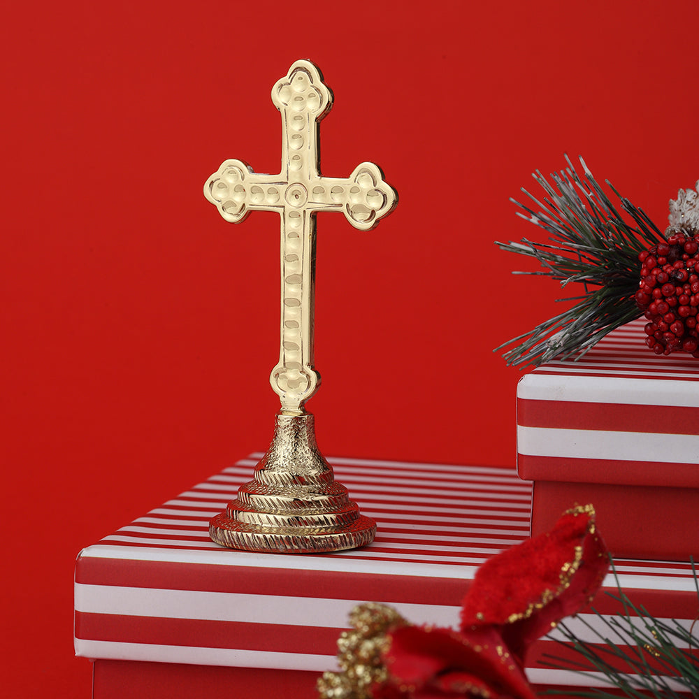 BRASS Ornamental Cross Accent