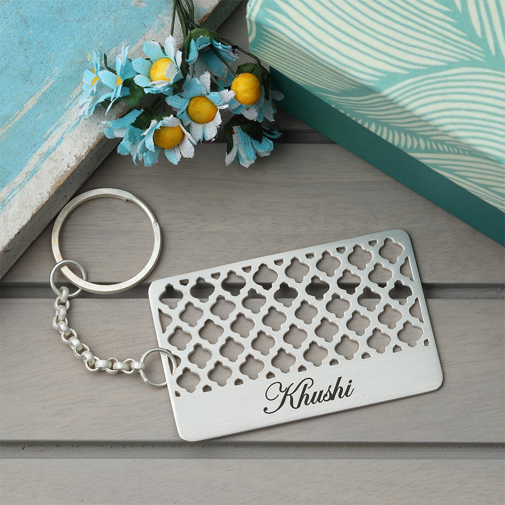 Silver Plated Customisable Keychain