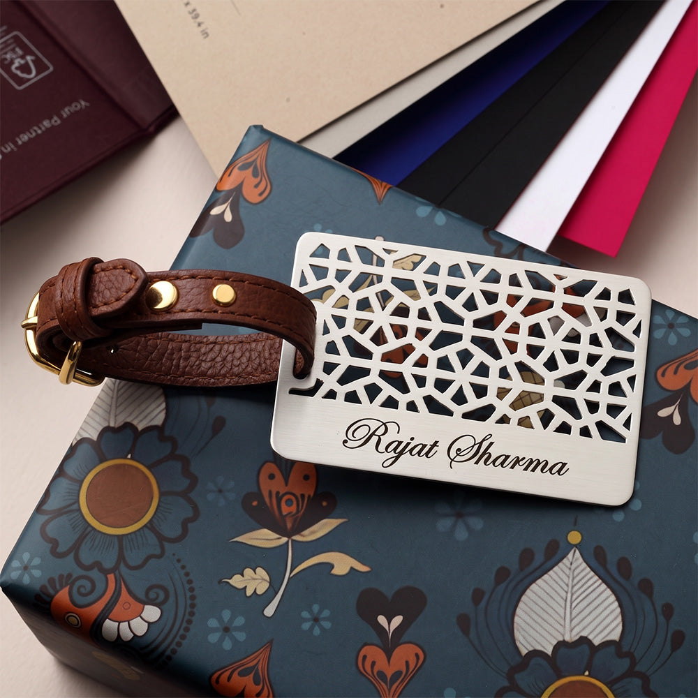 Mughal Jali Customisable Luggage Tag