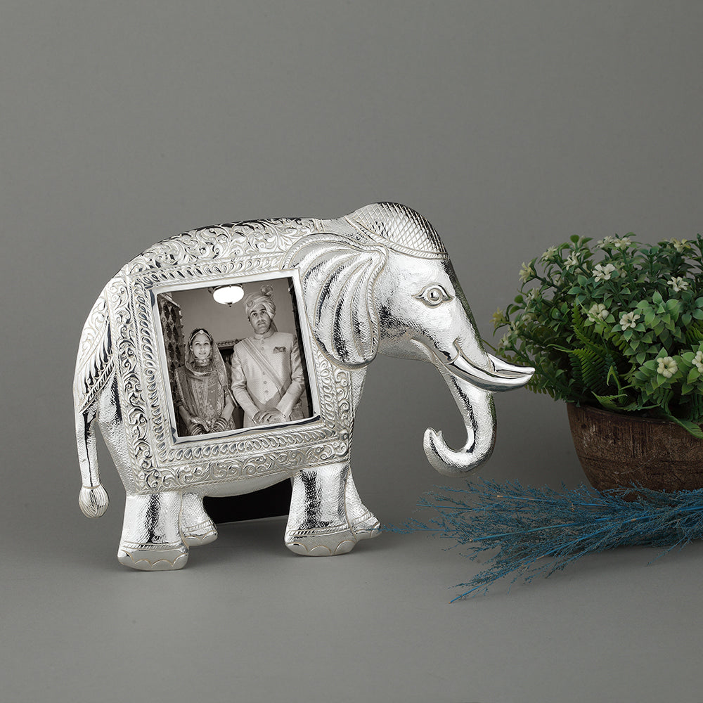 Silver-Plated Elephant Photo Frame