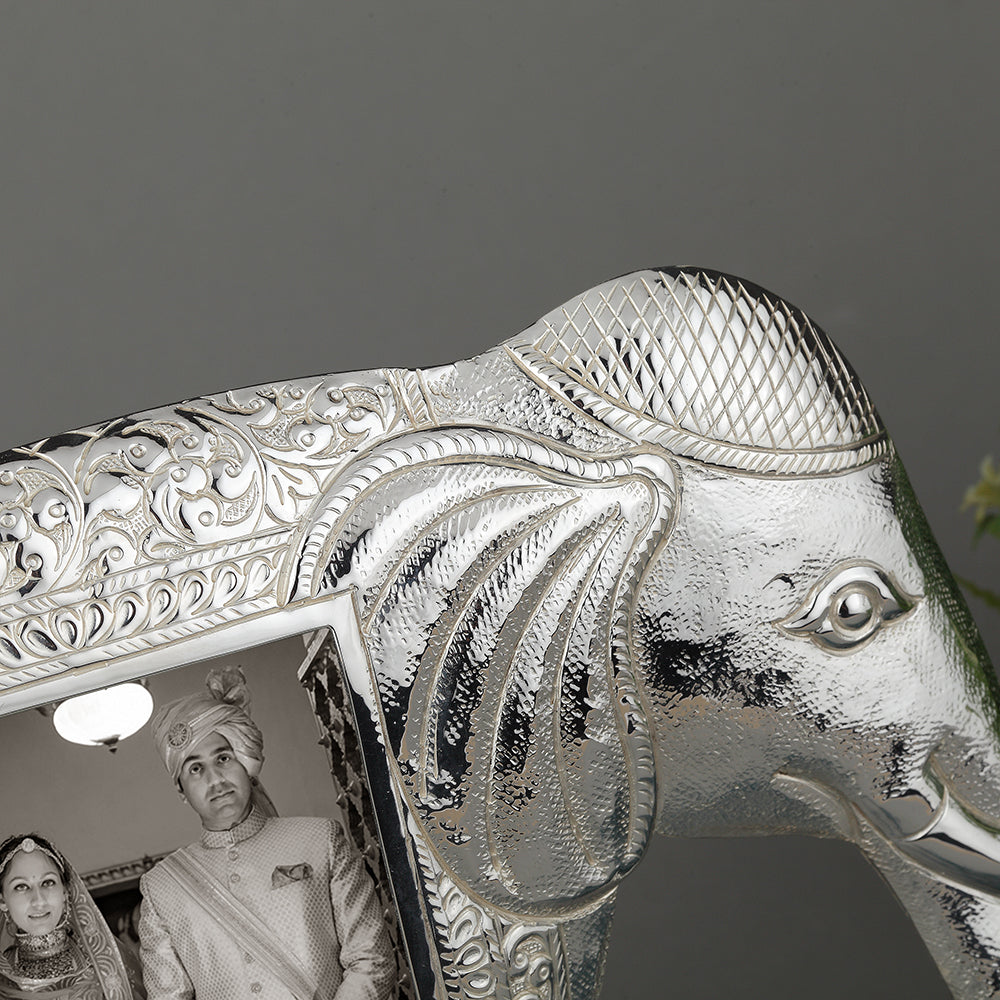 Silver-Plated Elephant Photo Frame