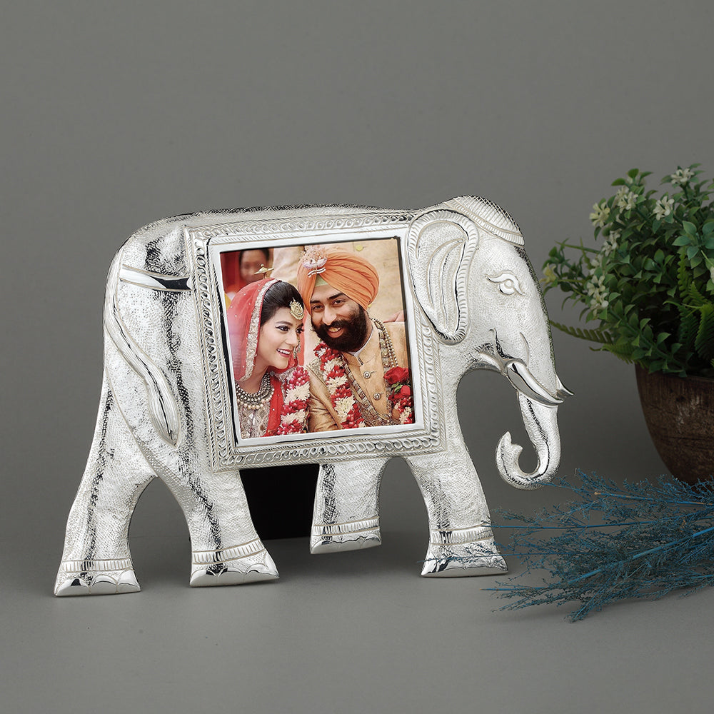 Silver-Plated Elephant Photo Frame
