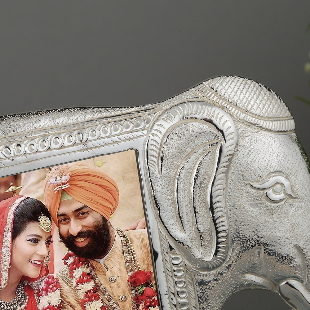 Silver-Plated Elephant Photo Frame