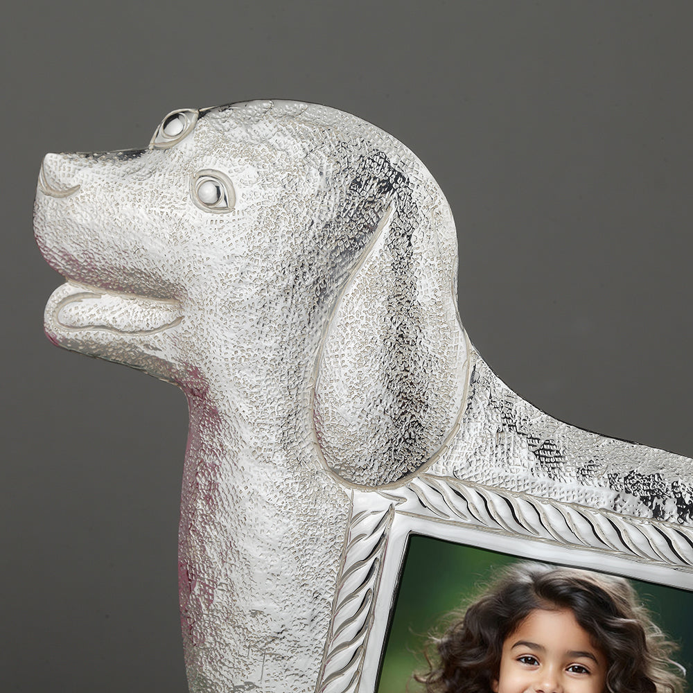 Silver-Plated Dog-Shaped Photo Frame