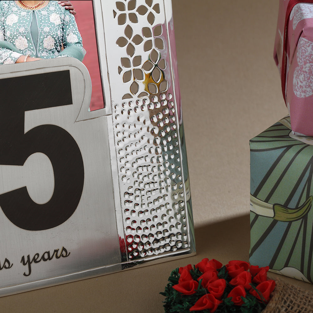 25th Anniversary Jaali & Hammered Photo Frame