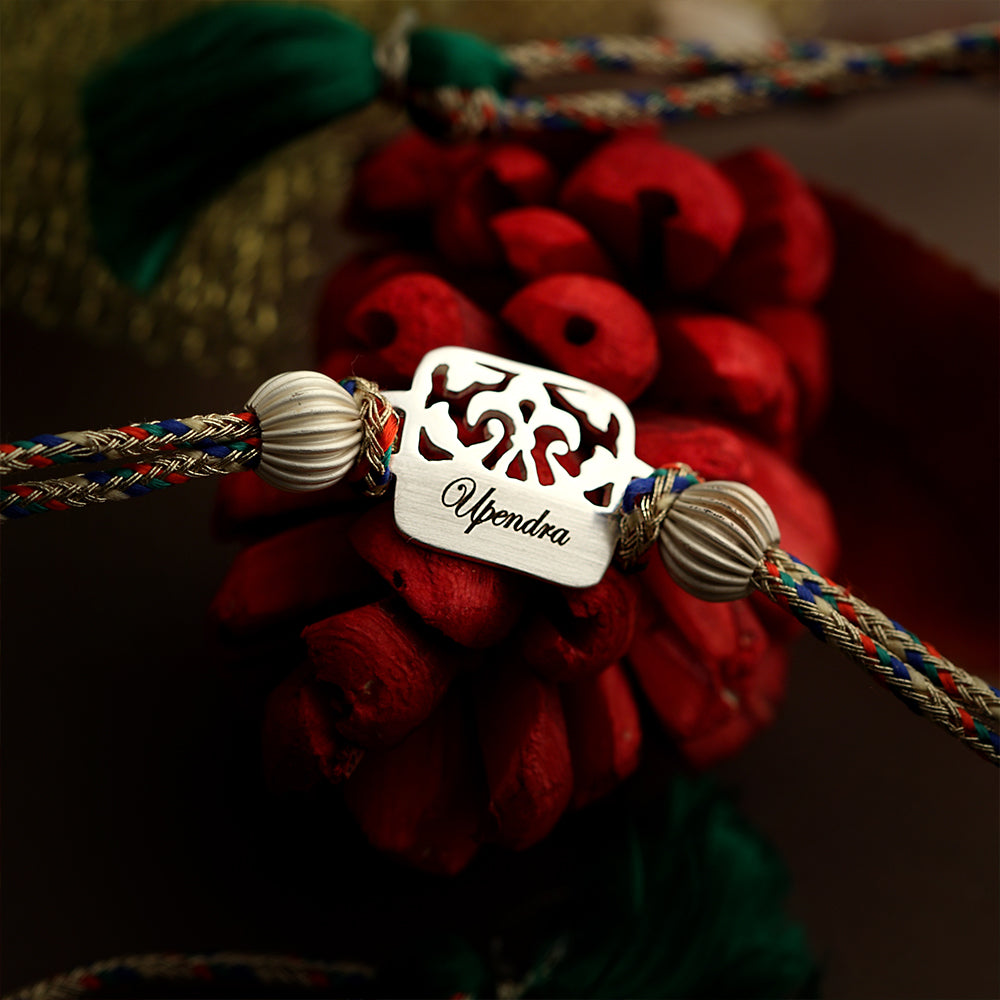 SILVER PLATED CUSTOMISED RAKHI