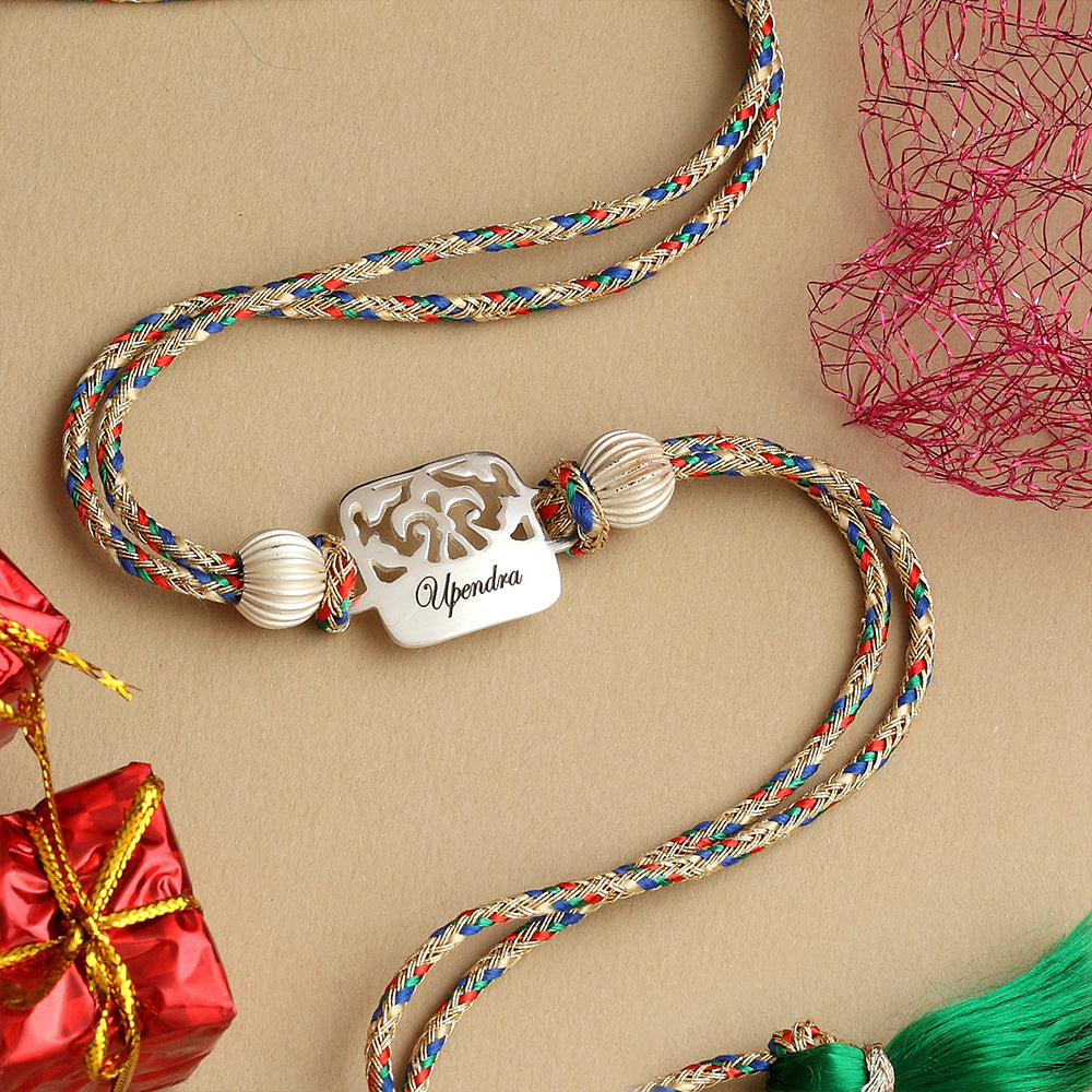SILVER PLATED CUSTOMISED RAKHI