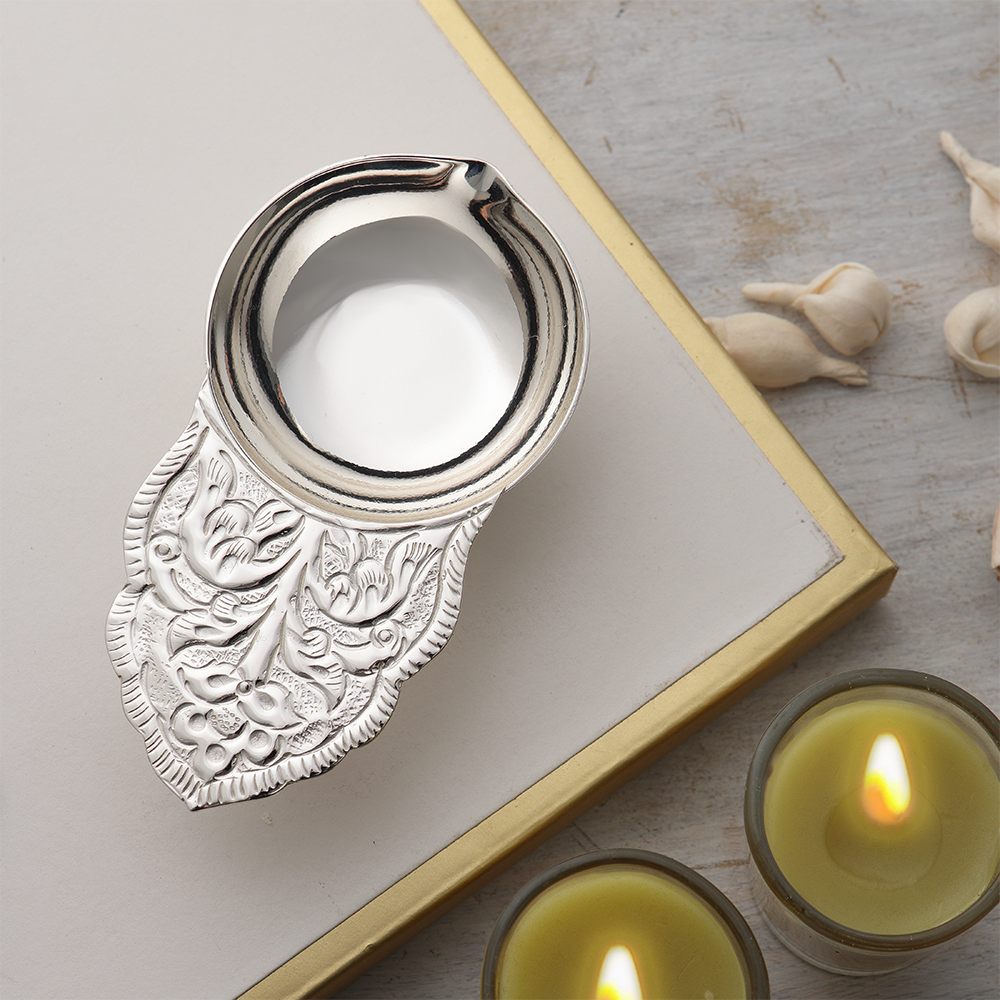 Silver Plated Diya