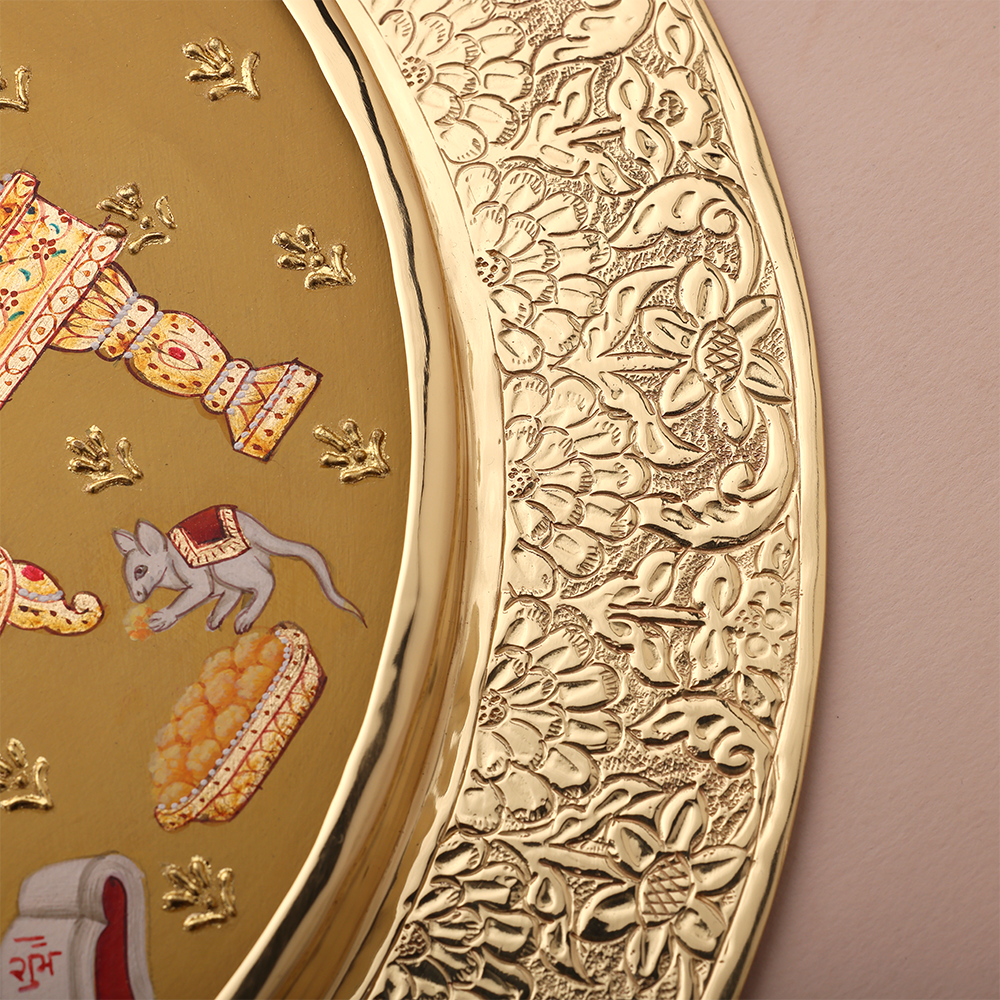 Golden Ganesha Brass Frame