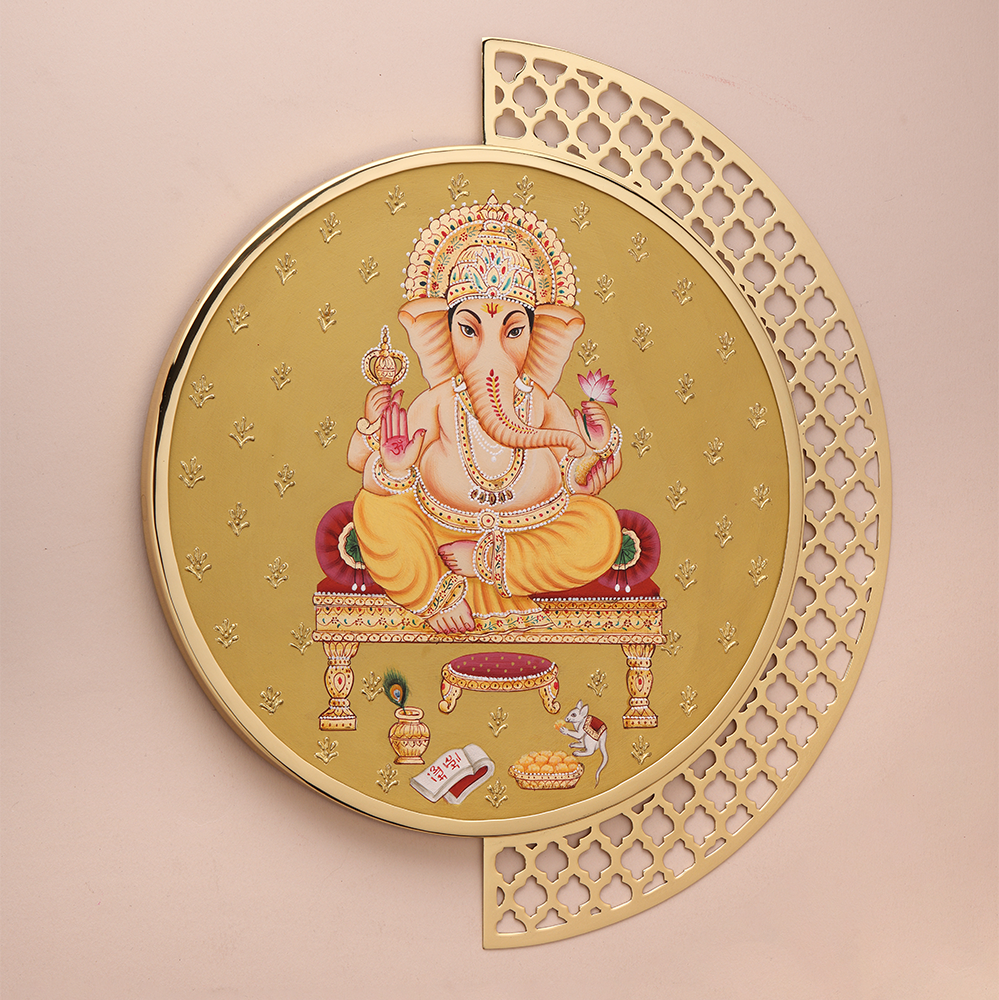 Siddhivinayak Jali Brass Photo Frame