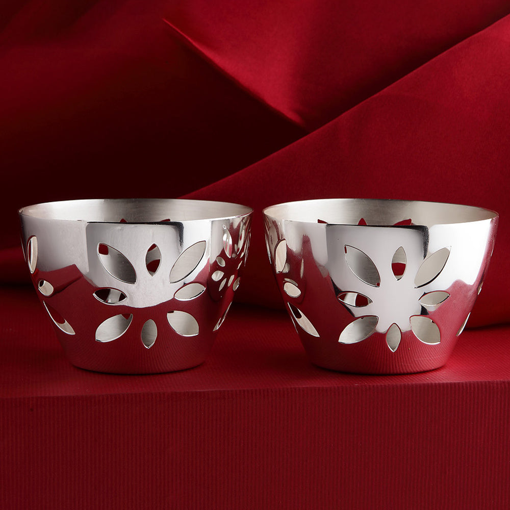 FLOWER TEA LIGHT HOLDER (SET OF 2)