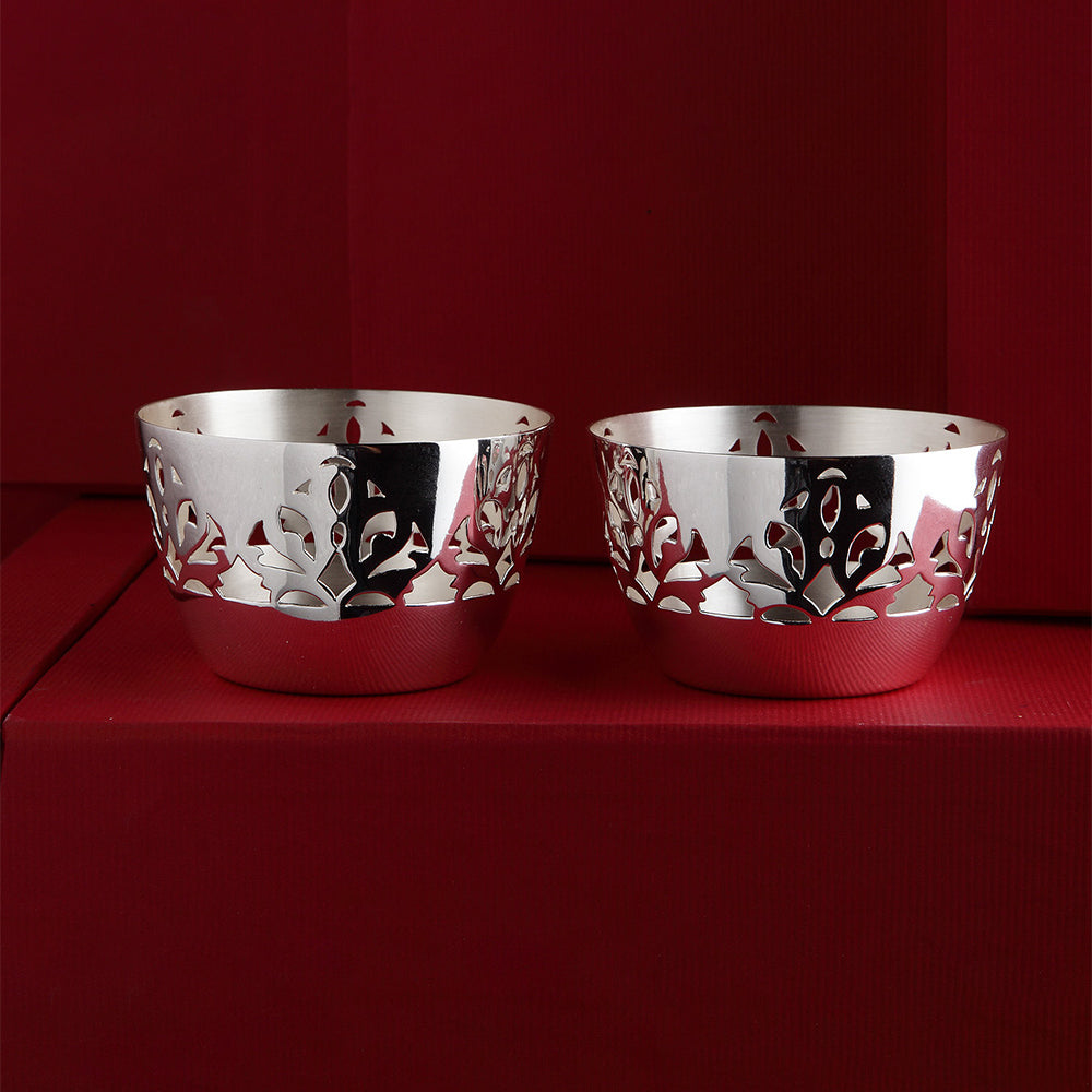 DECORATED TEA LIGHT HOLDER (SET OF 2)