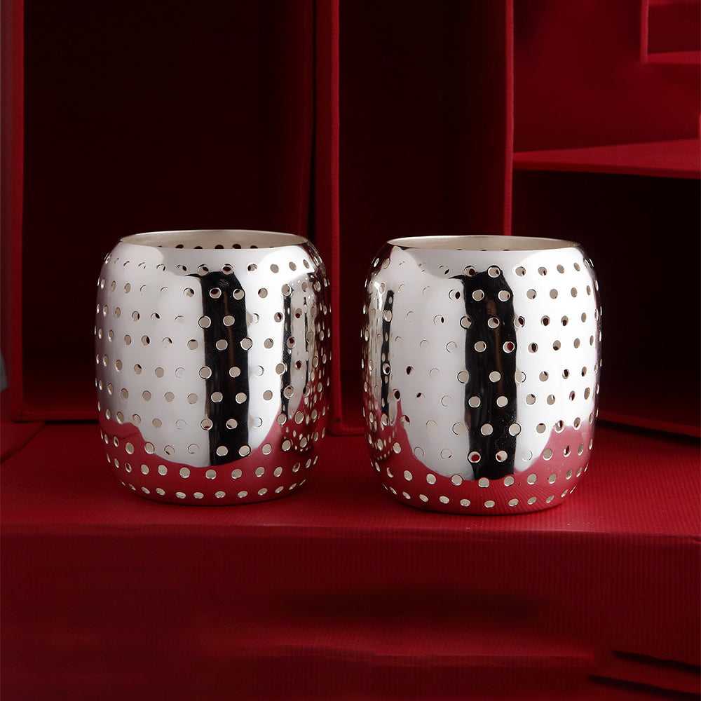 DECORATED TEA LIGHT HOLDER (SET OF 2)