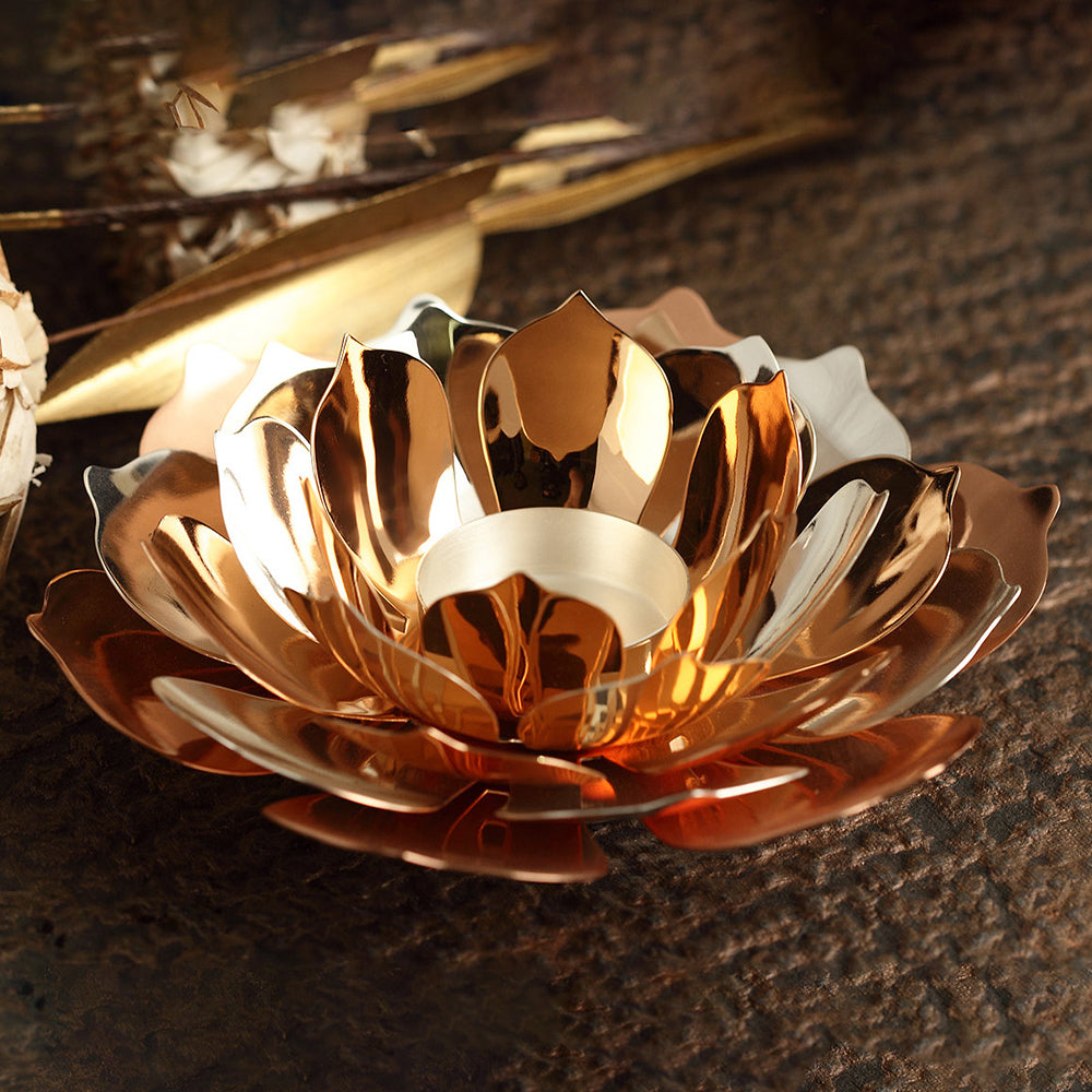 DUAL COLOR LOTUS TEA LIGHT HOLDER