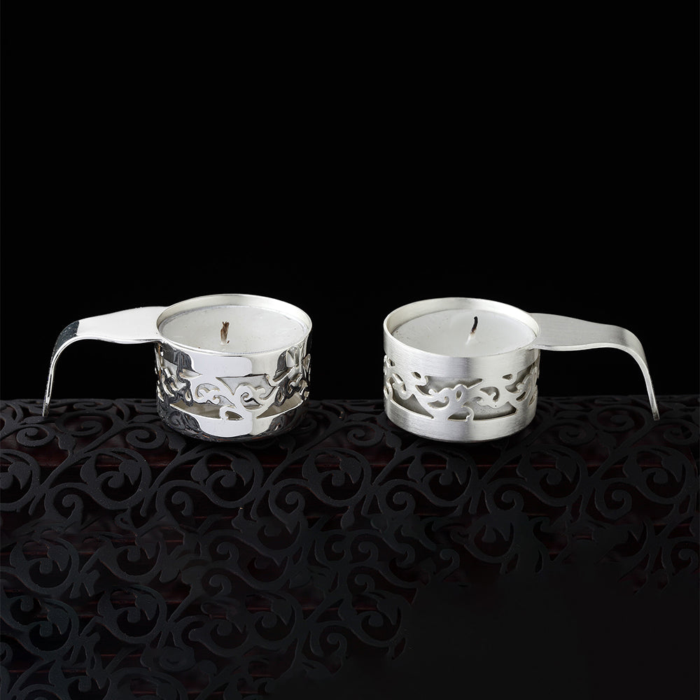 DECORATED TEA LIGHT HOLDER (SET OF 2)