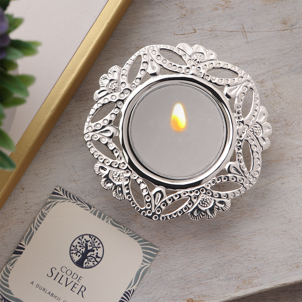 SILVER PLATED TEA LIGHT HOLDER
