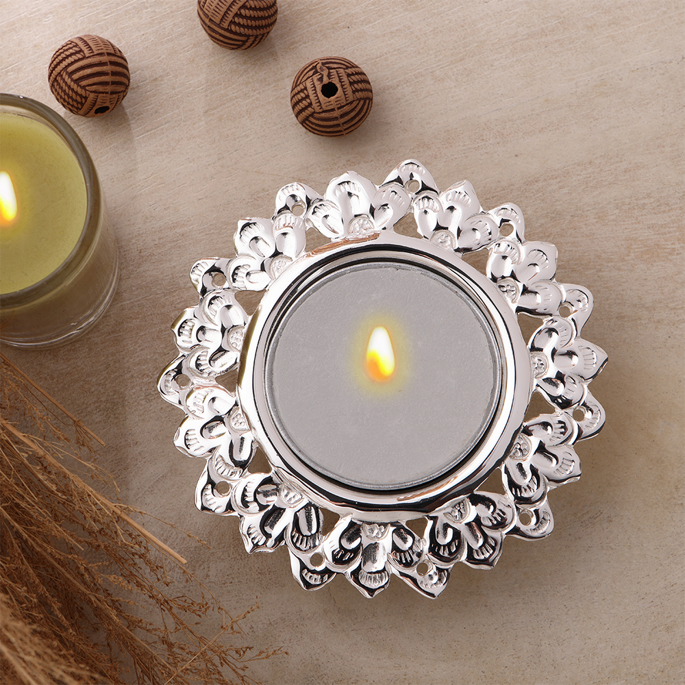 SILVER PLATED TEA LIGHT HOLDER
