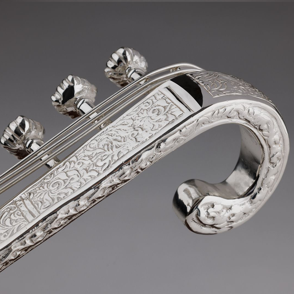 SILVER-PLATED SITAR MEMENTO