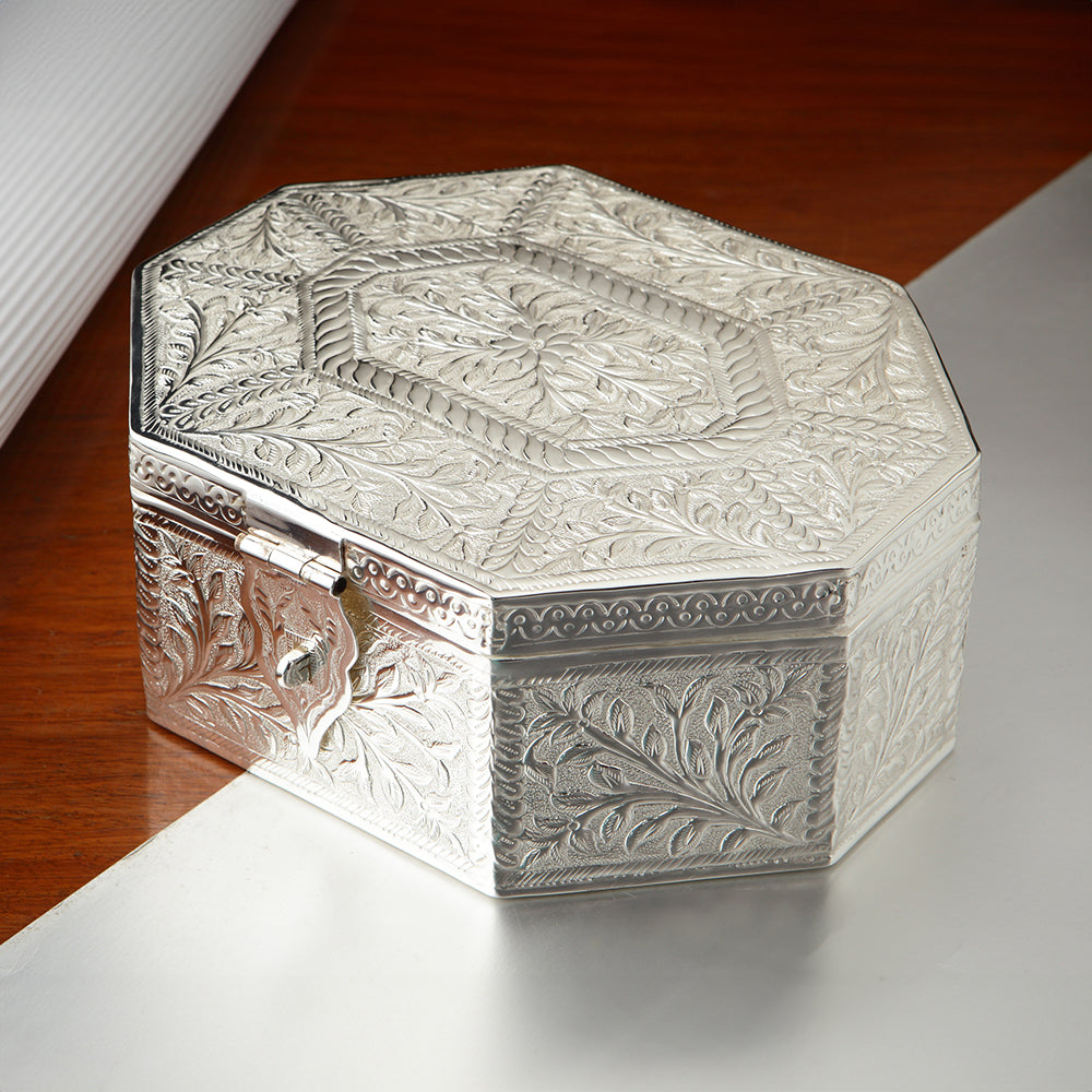 SILVER PLATED DRY FRUIT BOX