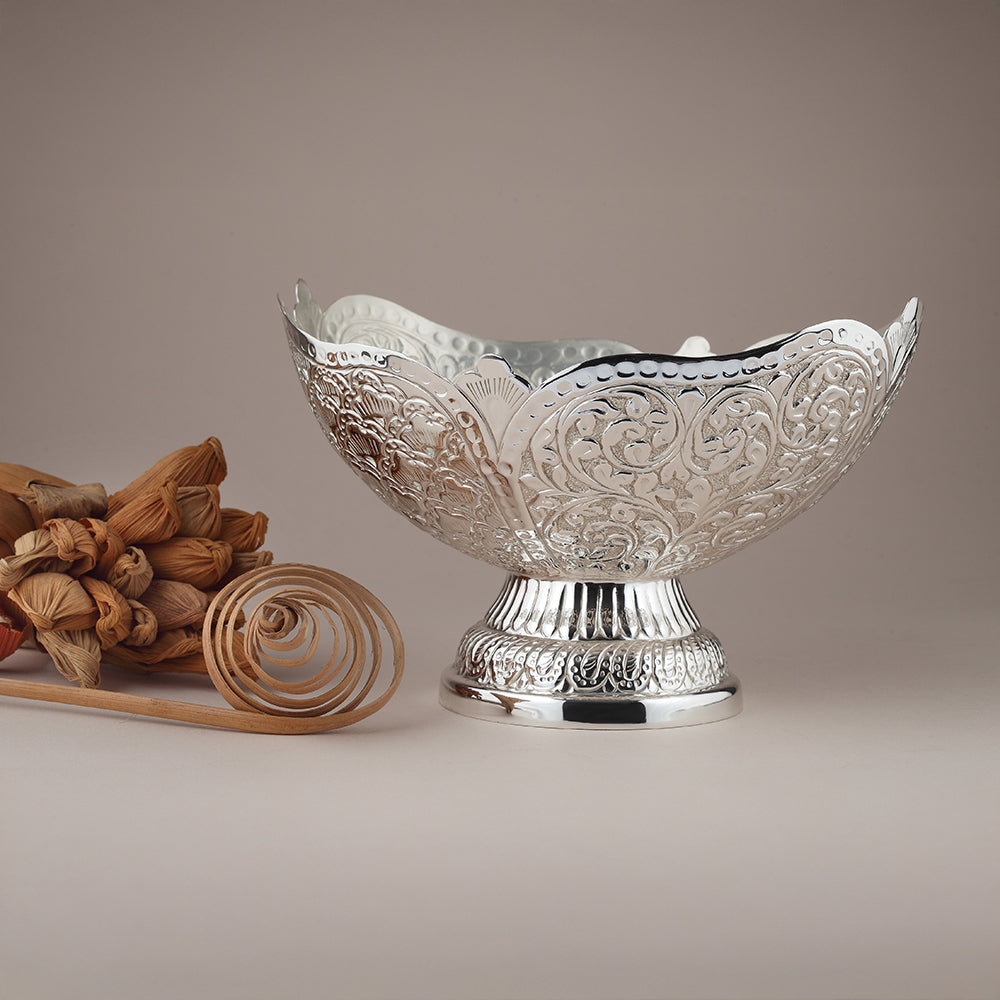 Handcrafted Silver-Plated Decorative Fruit Bowl
