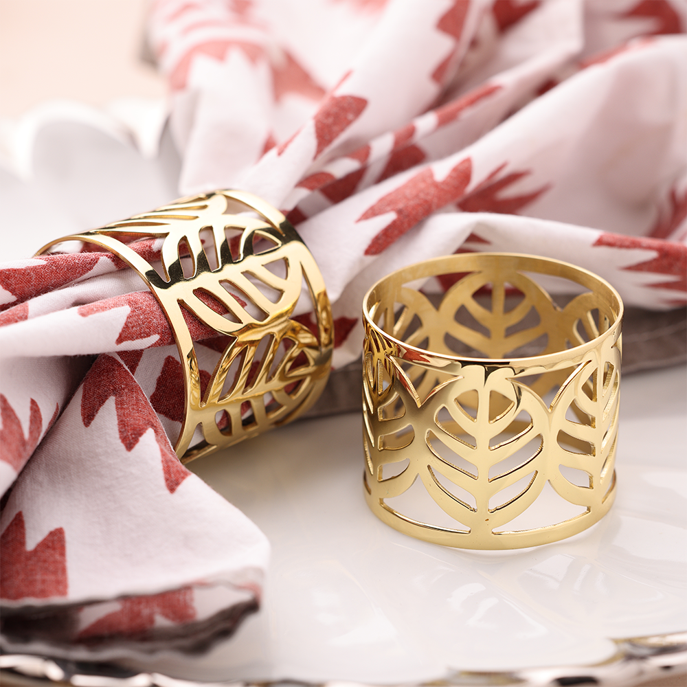 Leaf Motif Brass Napkin Ring