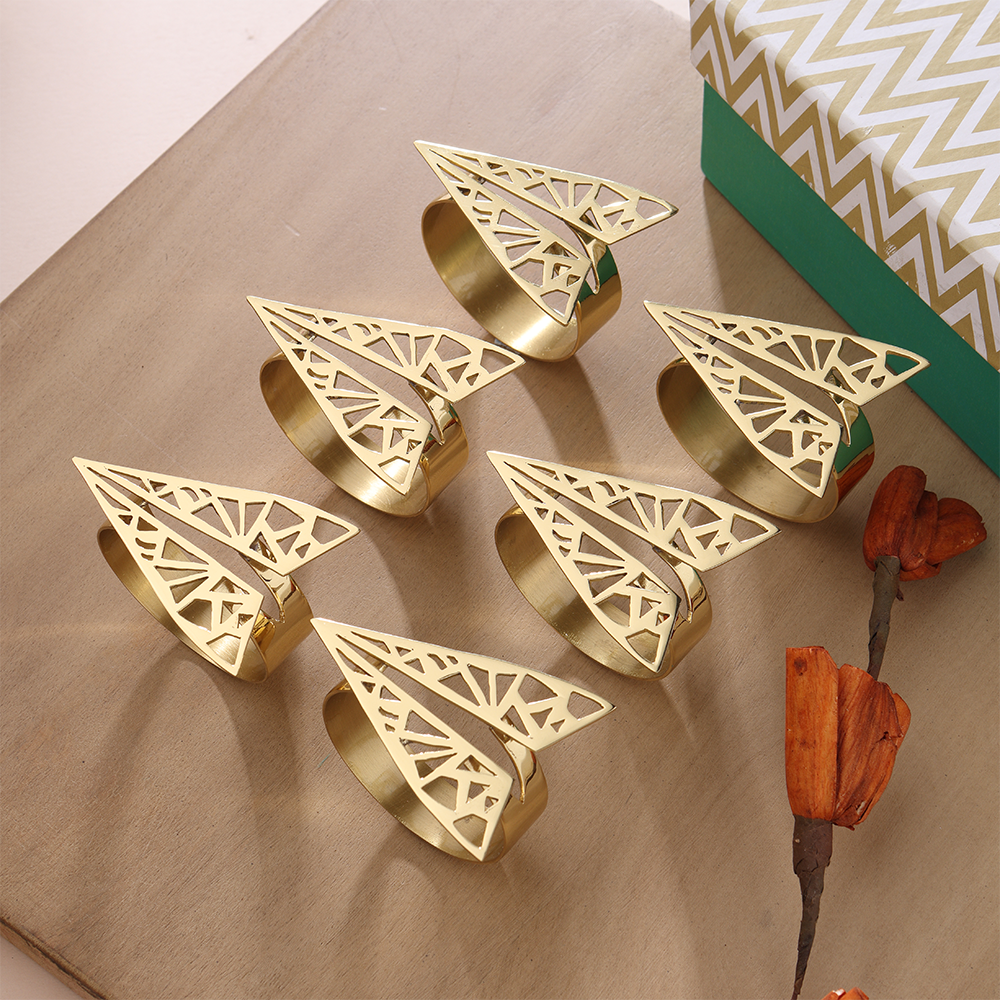 Modern Geometric Brass Napkin Ring