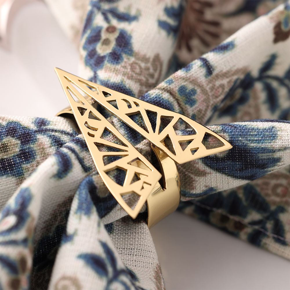 Modern Geometric Brass Napkin Ring
