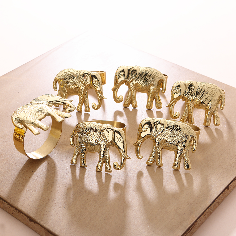 Royal Elephant Brass Napkin Holder