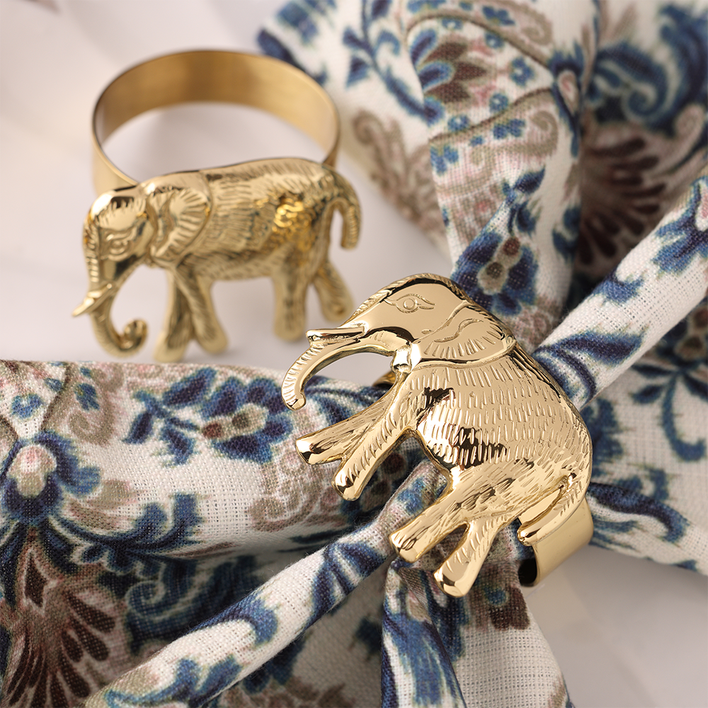 Royal Elephant Brass Napkin Holder