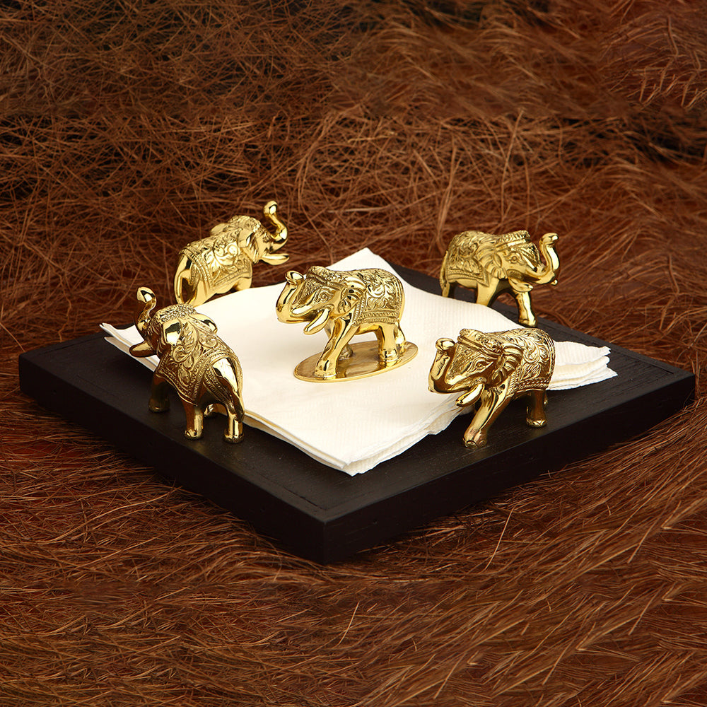 ELEPHANT WOODEN TISSUE HOLDER