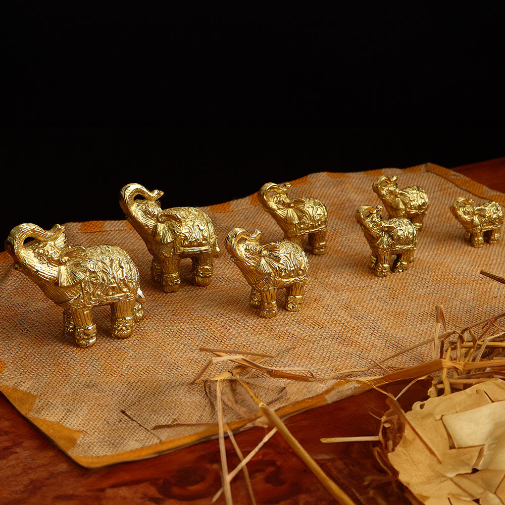 DECORATIVE ELEPHANT HERD - SET OF 7