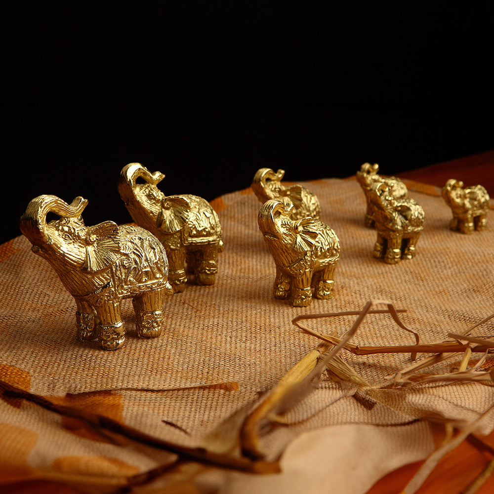 DECORATIVE ELEPHANT HERD - SET OF 7