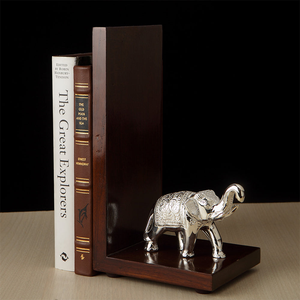 ELEPHANT BOOKEND - SILVER PLATED