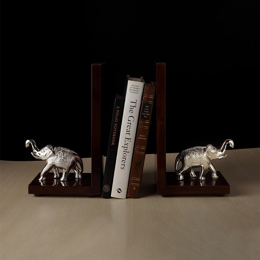 ELEPHANT BOOKEND - SILVER PLATED