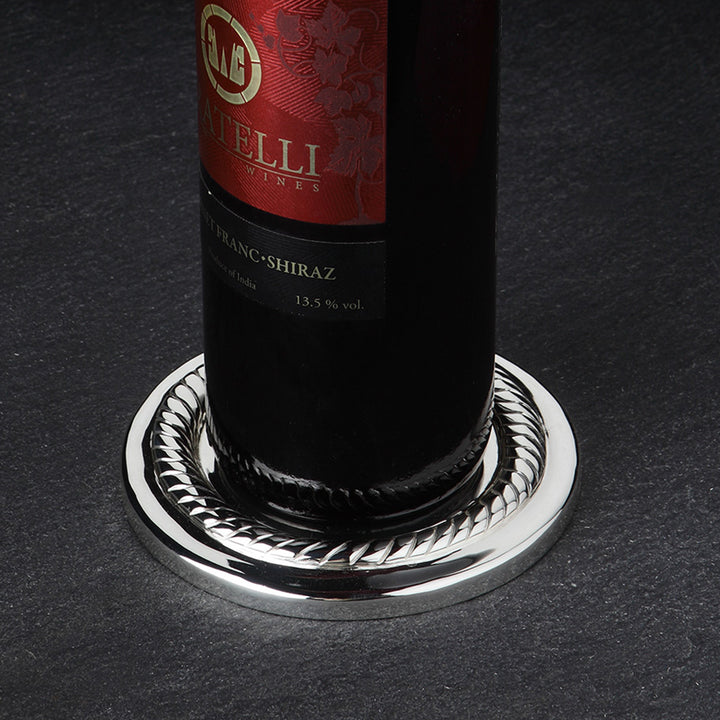 SILVER PLATED WINE BOTTLE COASTER