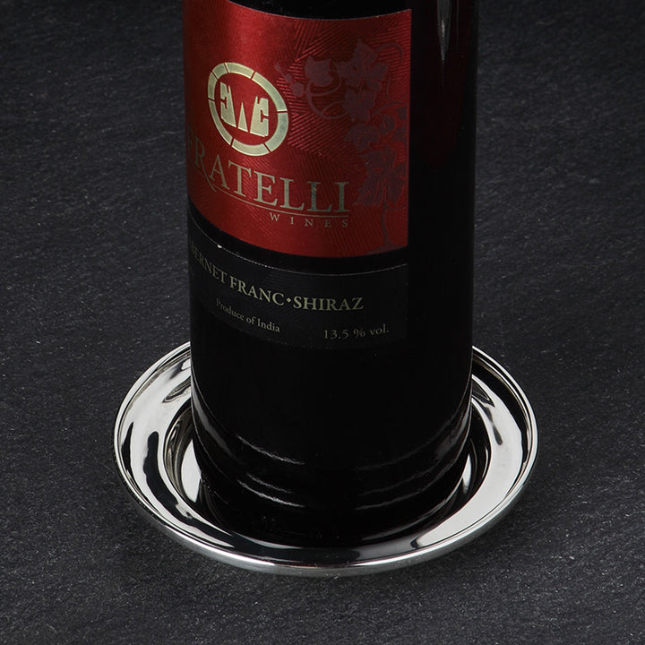 SILVER PLATED WINE BOTTLE COASTER