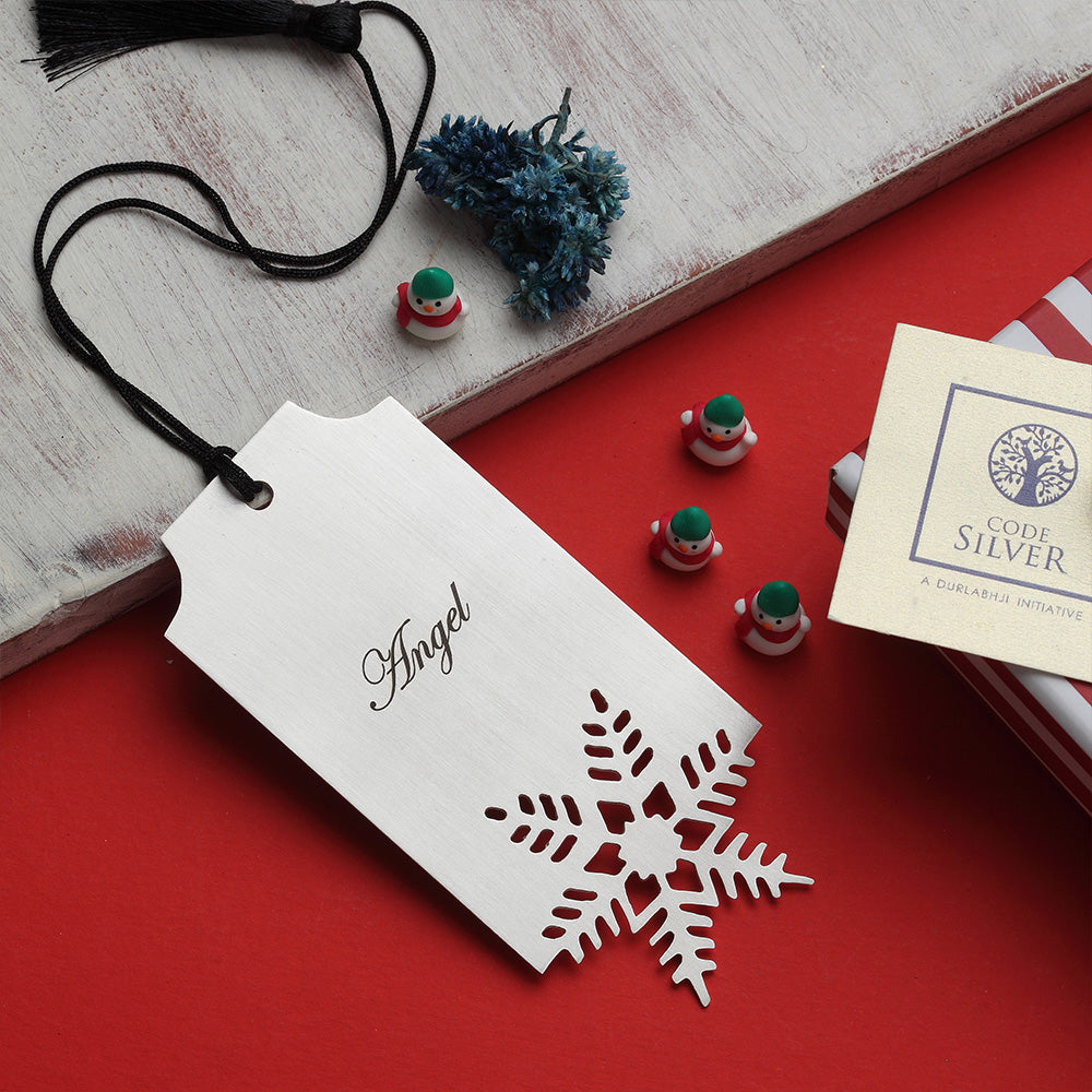Customisable Christmas Bookmark with Snowflake Cutout