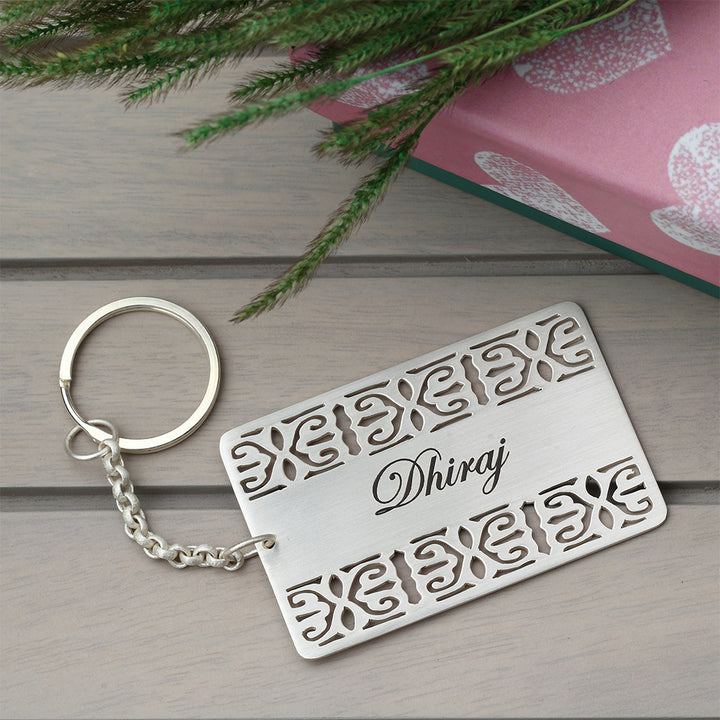 Silver Plated Customisable Keychain
