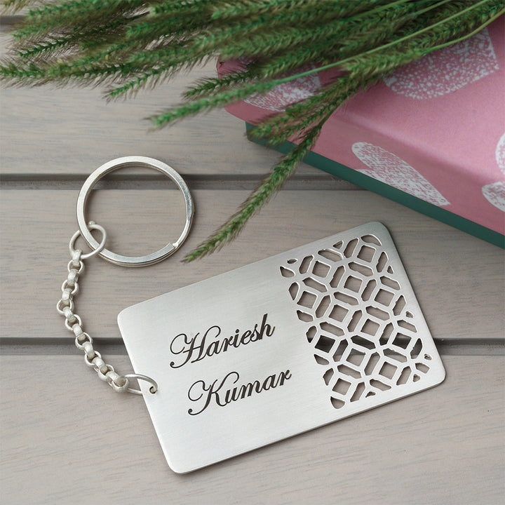 Silver Plated Customisable Keychain