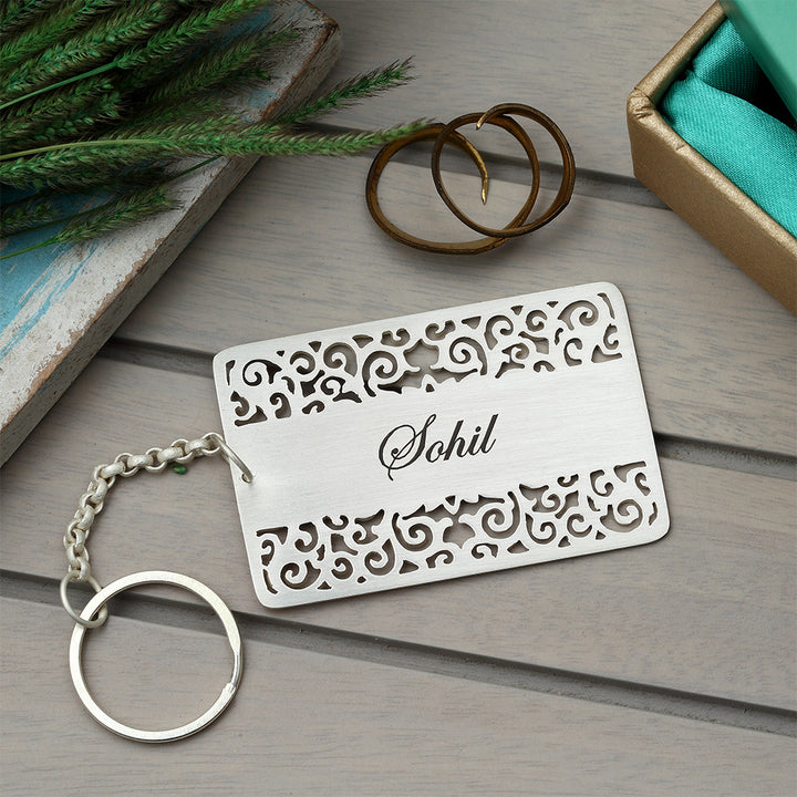 Silver Plated Customisable Keychain