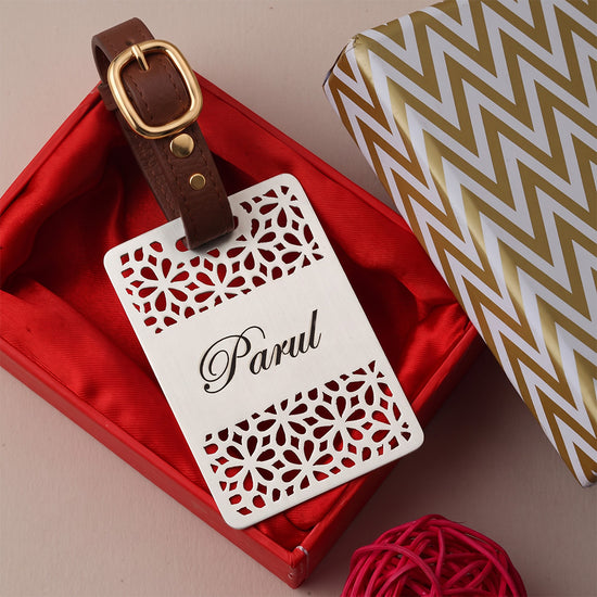 Floral Cutwork Customisable Luggage Tag