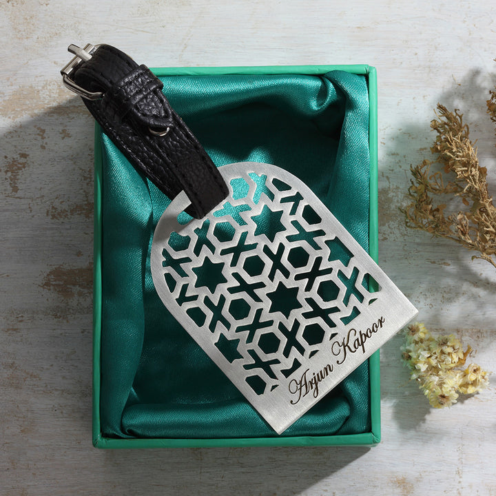 Personalized Silver Plated Luggage Tag