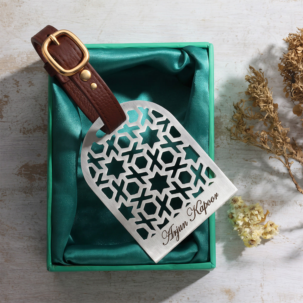 Personalized Silver Plated Luggage Tag
